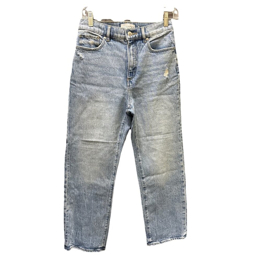 LOFT Jeans Made And Loved Women’s Size 2 Waist 26 Light Blue Distress Straight